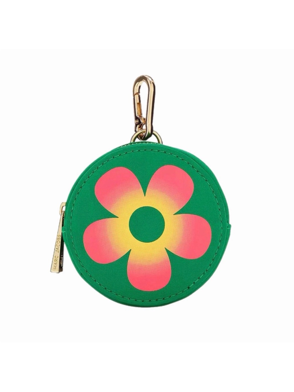 New MARC JACOBS Daisy Wild Green Coin Wallet Purse Charm Key Chain Pouch Case
